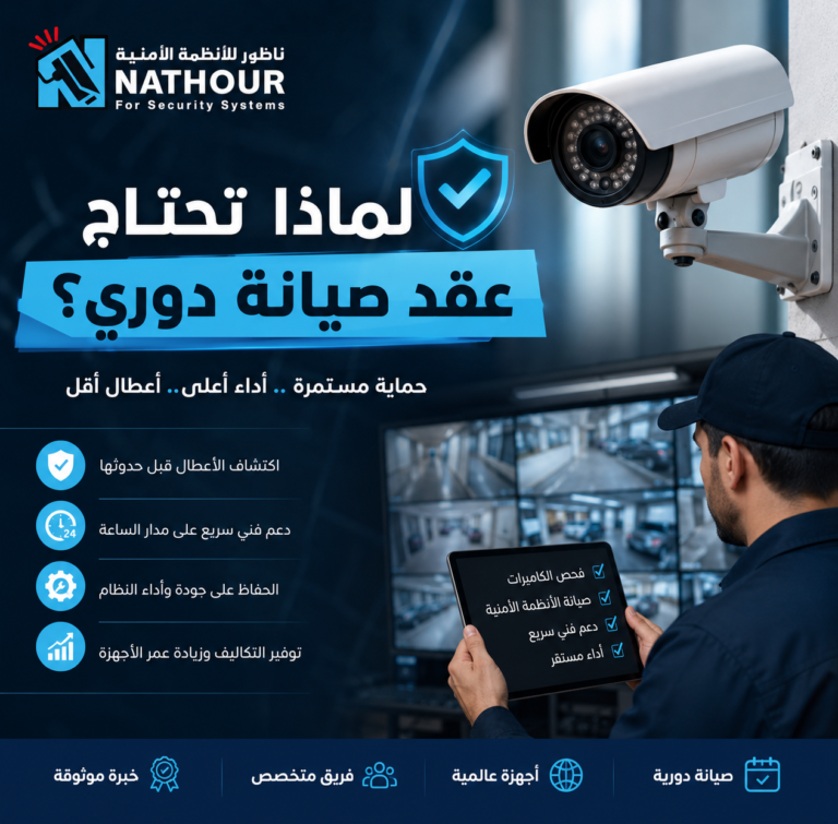 صيانة الأنظمة الأمنية وكاميرات المراقبة: لماذا تحتاج عقد صيانة دوري؟